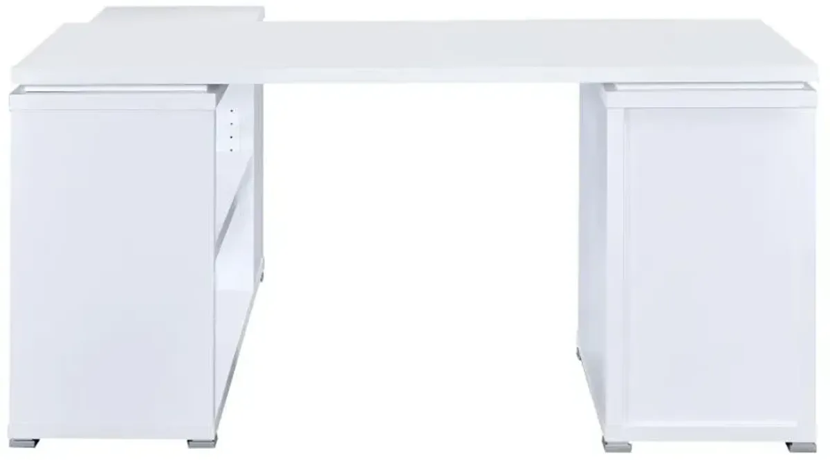 Yvette L-shape Office Desk White