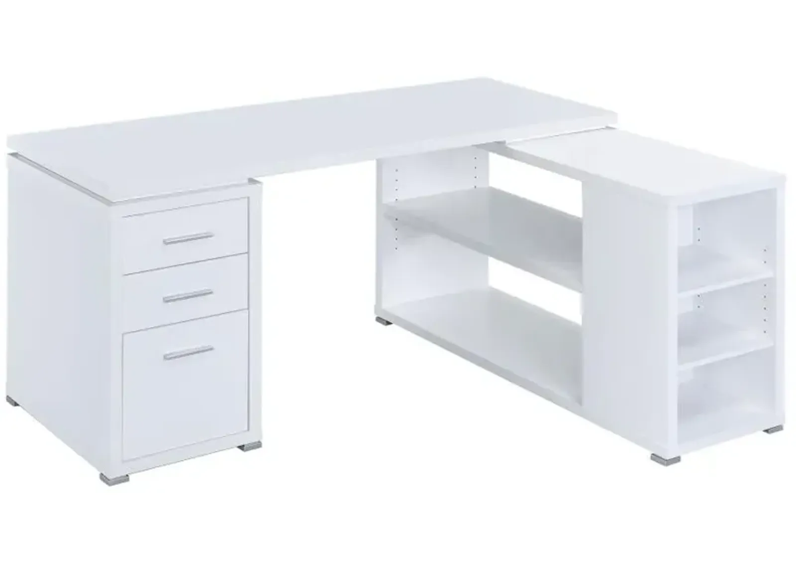 Yvette L-shape Office Desk White