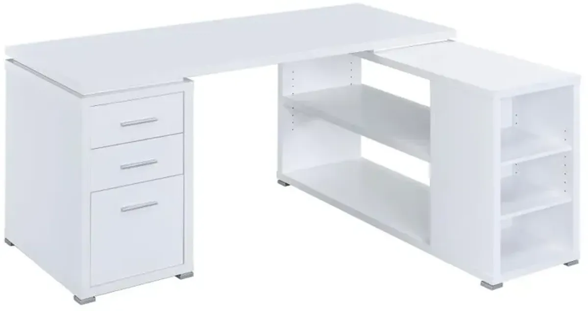 Yvette L-shape Office Desk White