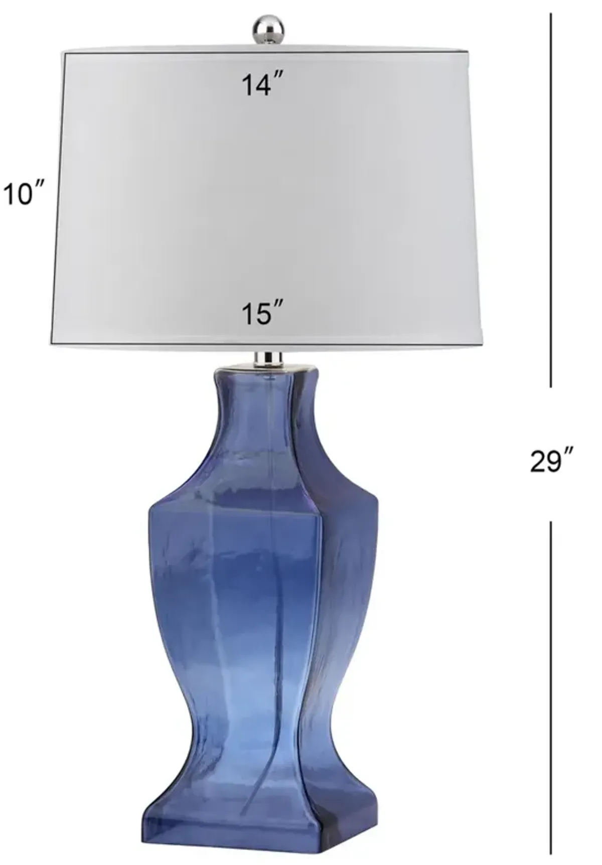 Glass 29-Inch H Bottom Lamp - Set of 2