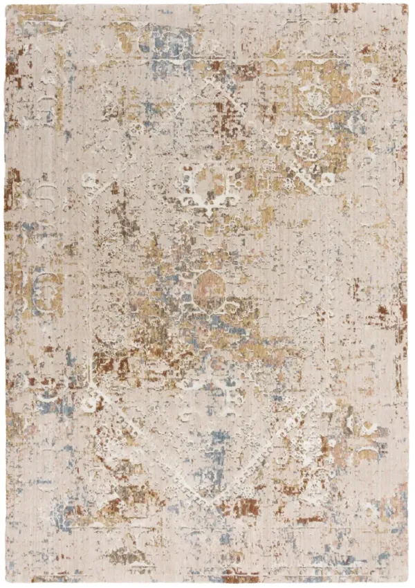 Logan Beige/Multi Abstract Recycled Polyester 10' x 13' Rectangle Rug