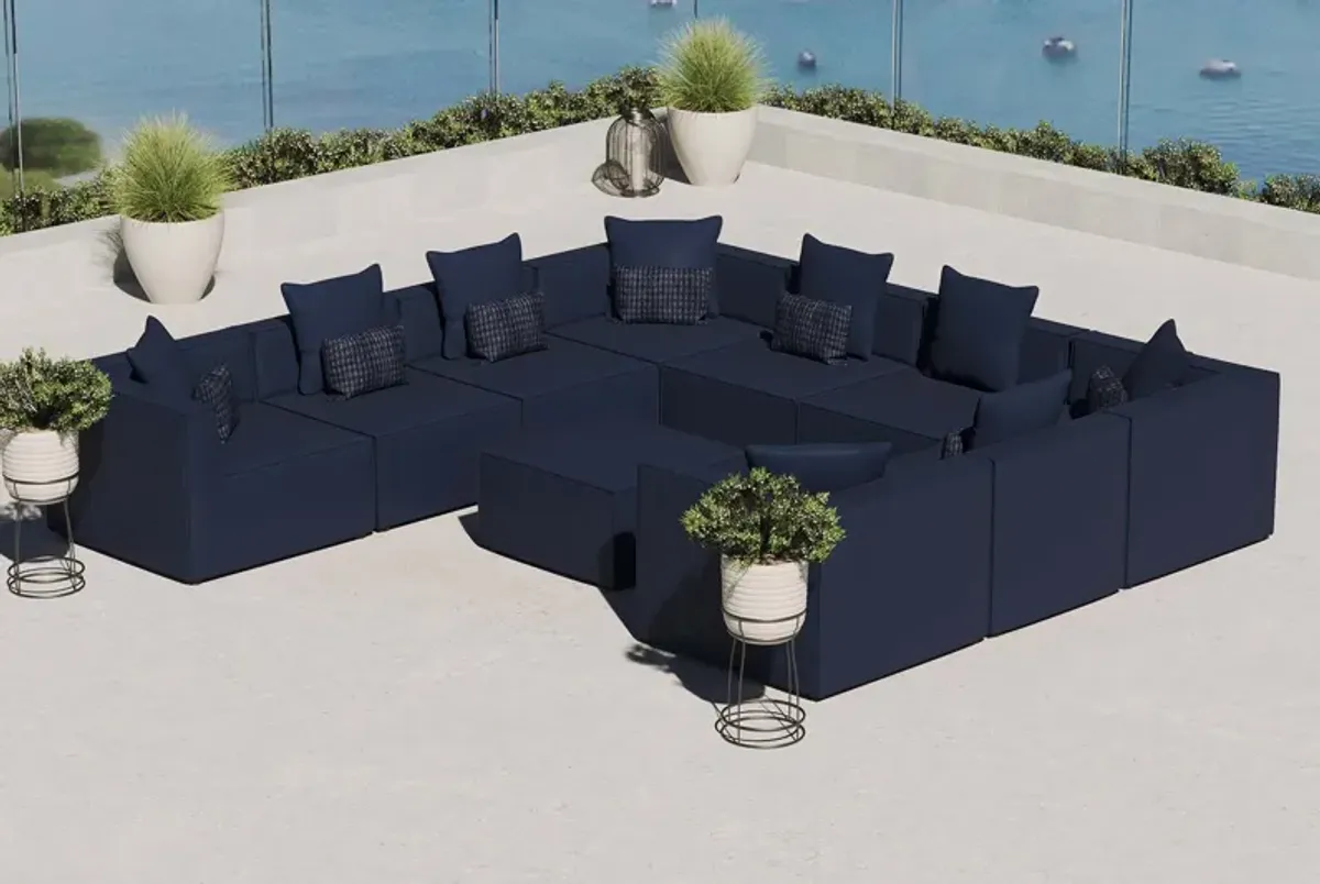 Saybrook Outdoor Patio Upholstered 10-Piece Sectional Sofa