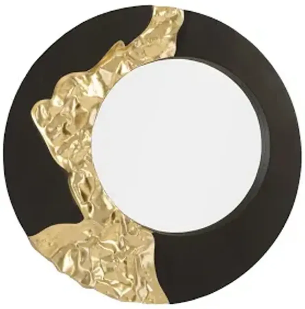 mercury mirror, black, gold leaf