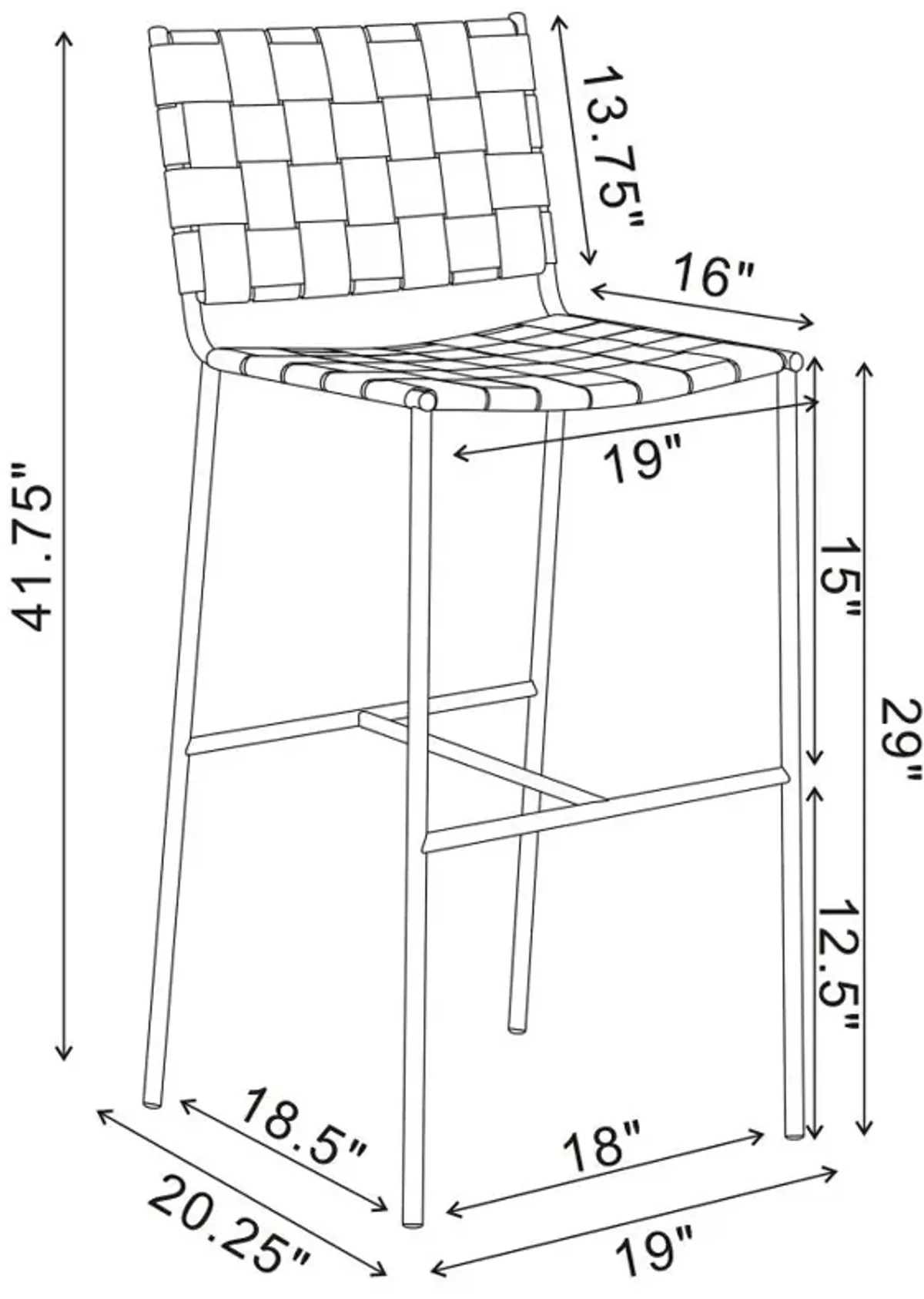 Adelaide Upholstered Bar Stool with Open Back Brown and Chrome