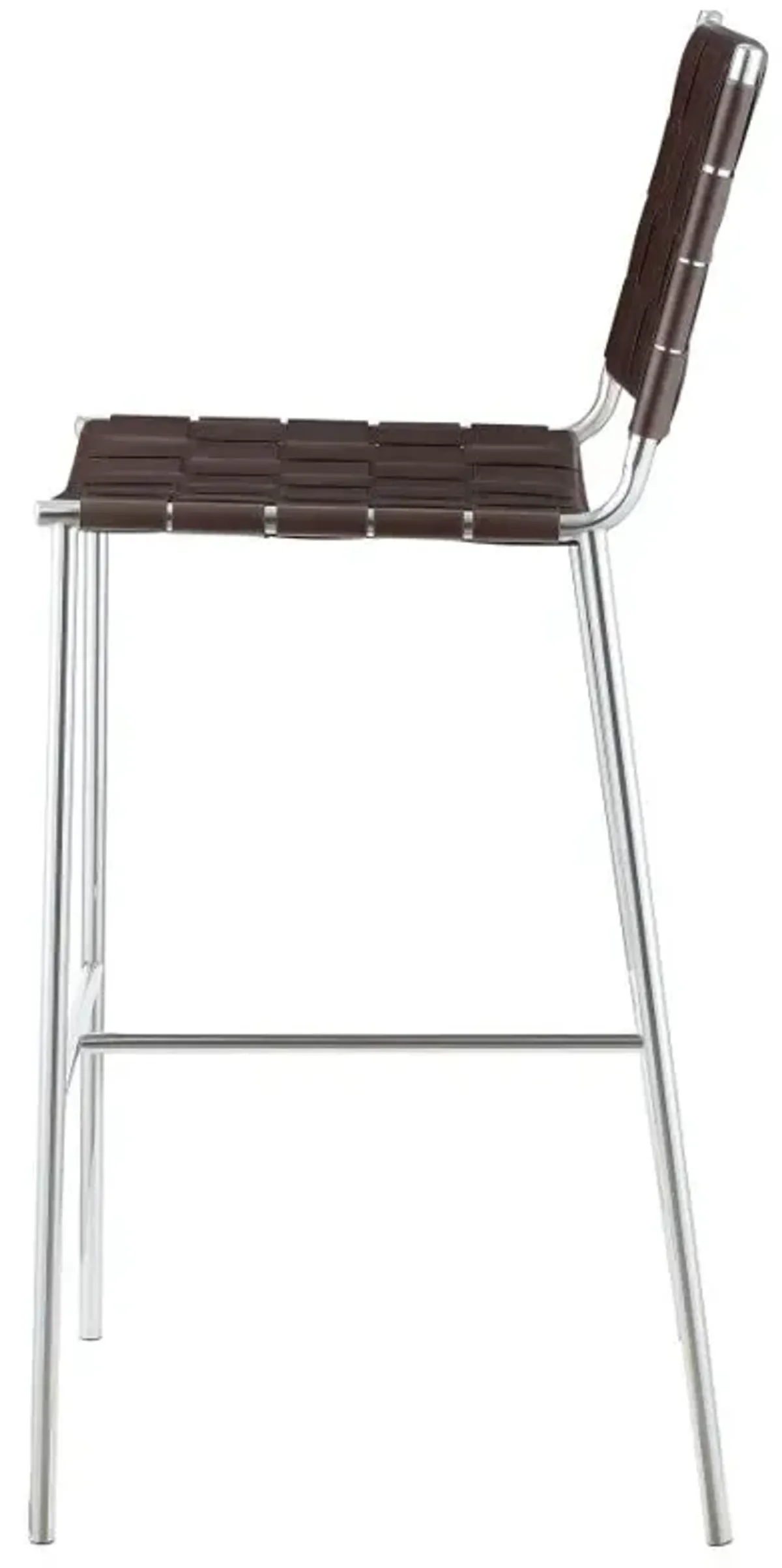 Adelaide Upholstered Bar Stool with Open Back Brown and Chrome