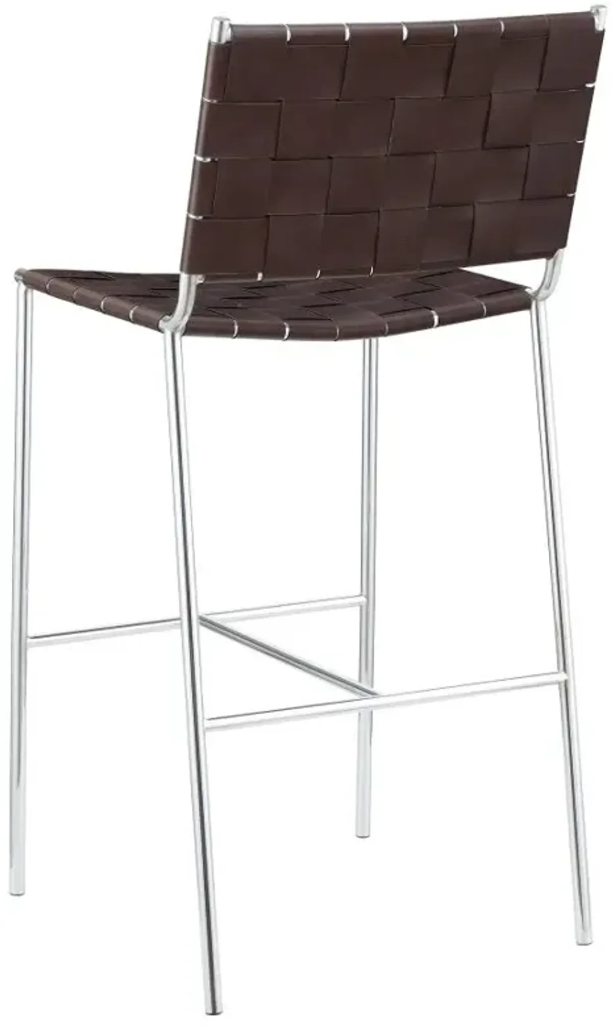 Adelaide Upholstered Bar Stool with Open Back Brown and Chrome