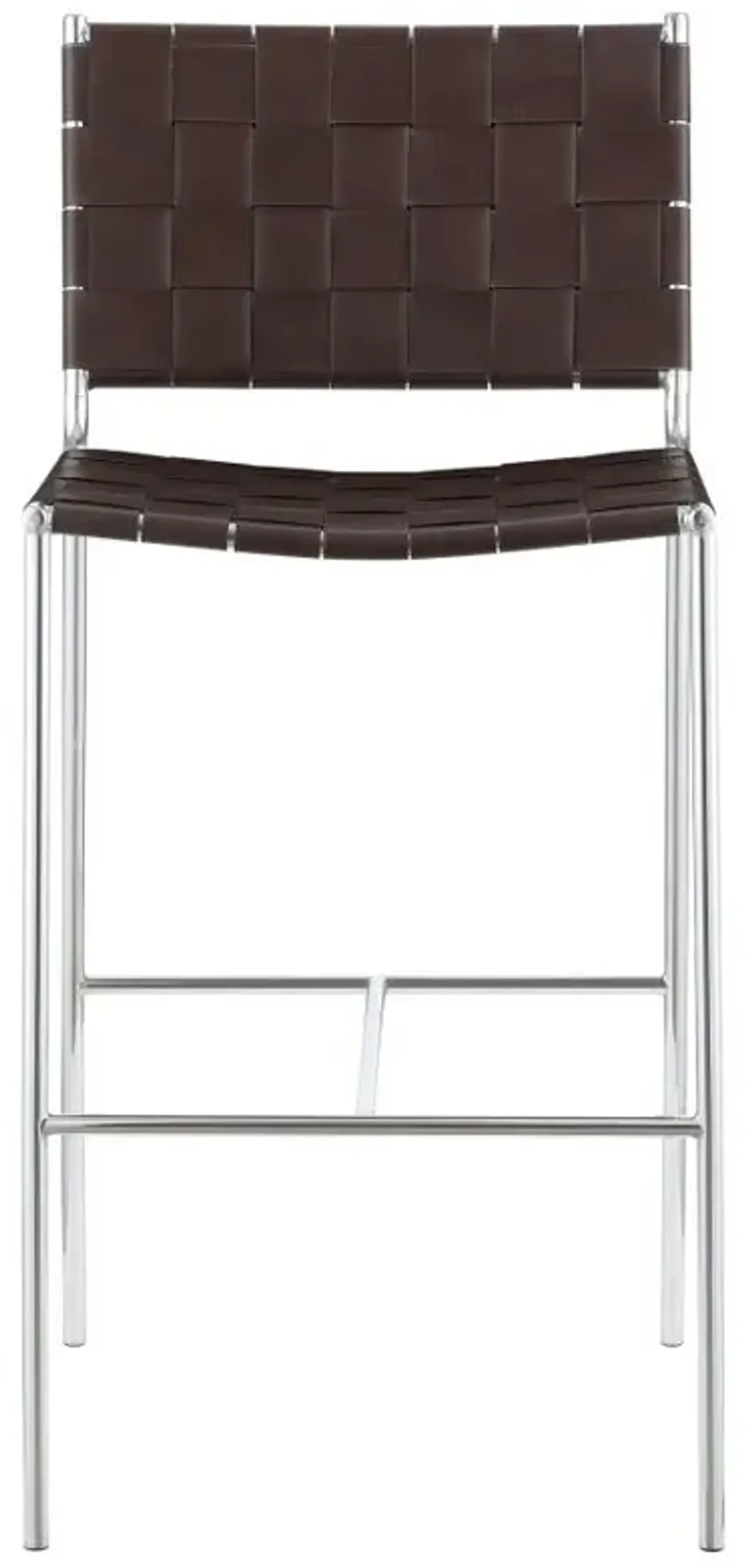 Adelaide Upholstered Bar Stool with Open Back Brown and Chrome