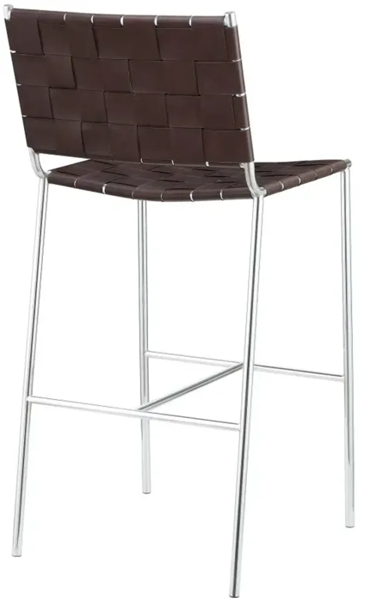 Adelaide Upholstered Bar Stool with Open Back Brown and Chrome