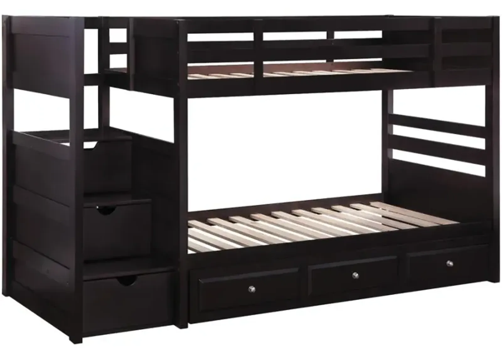 Elliott Twin Over Twin Stairway Bunk Bed Cappuccino