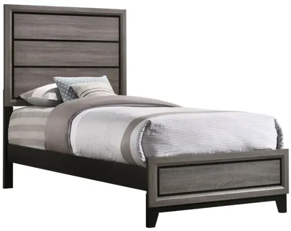 Watson 5-piece Twin Panel Bedroom Set Grey Oak