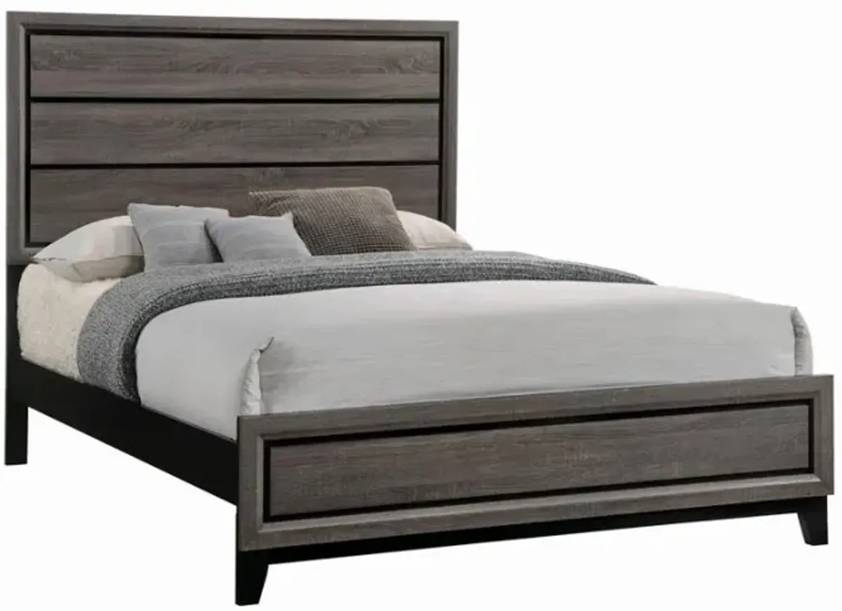 Watson 5-piece Twin Panel Bedroom Set Grey Oak