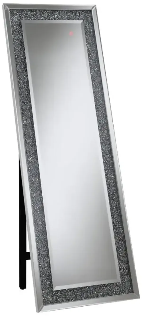 Carisi Rectangular Standing Mirror with LED Lighting Silver