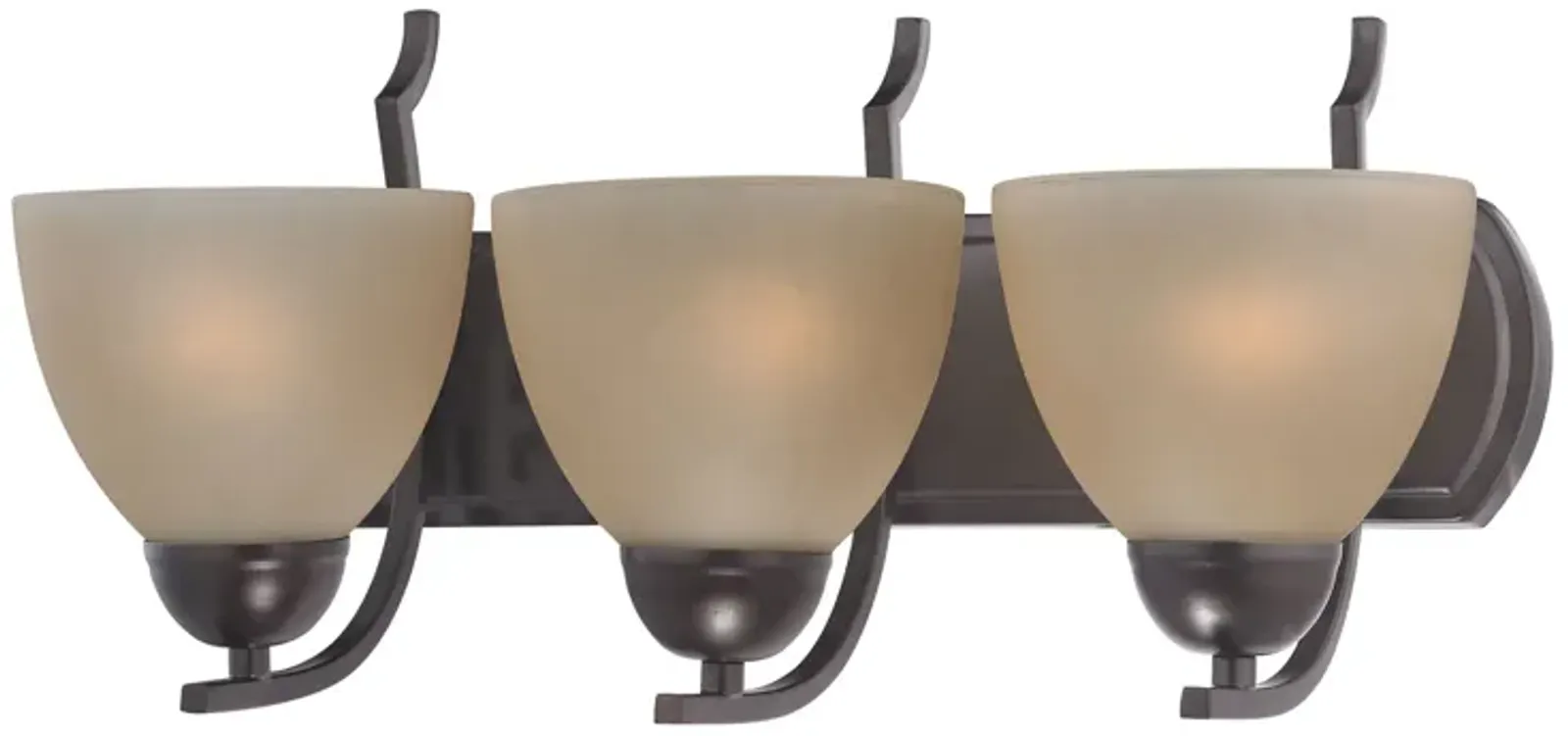 Kingston 3-Light Vanity Light in Oil Rubbed Bronze with Cafe Tint Glass