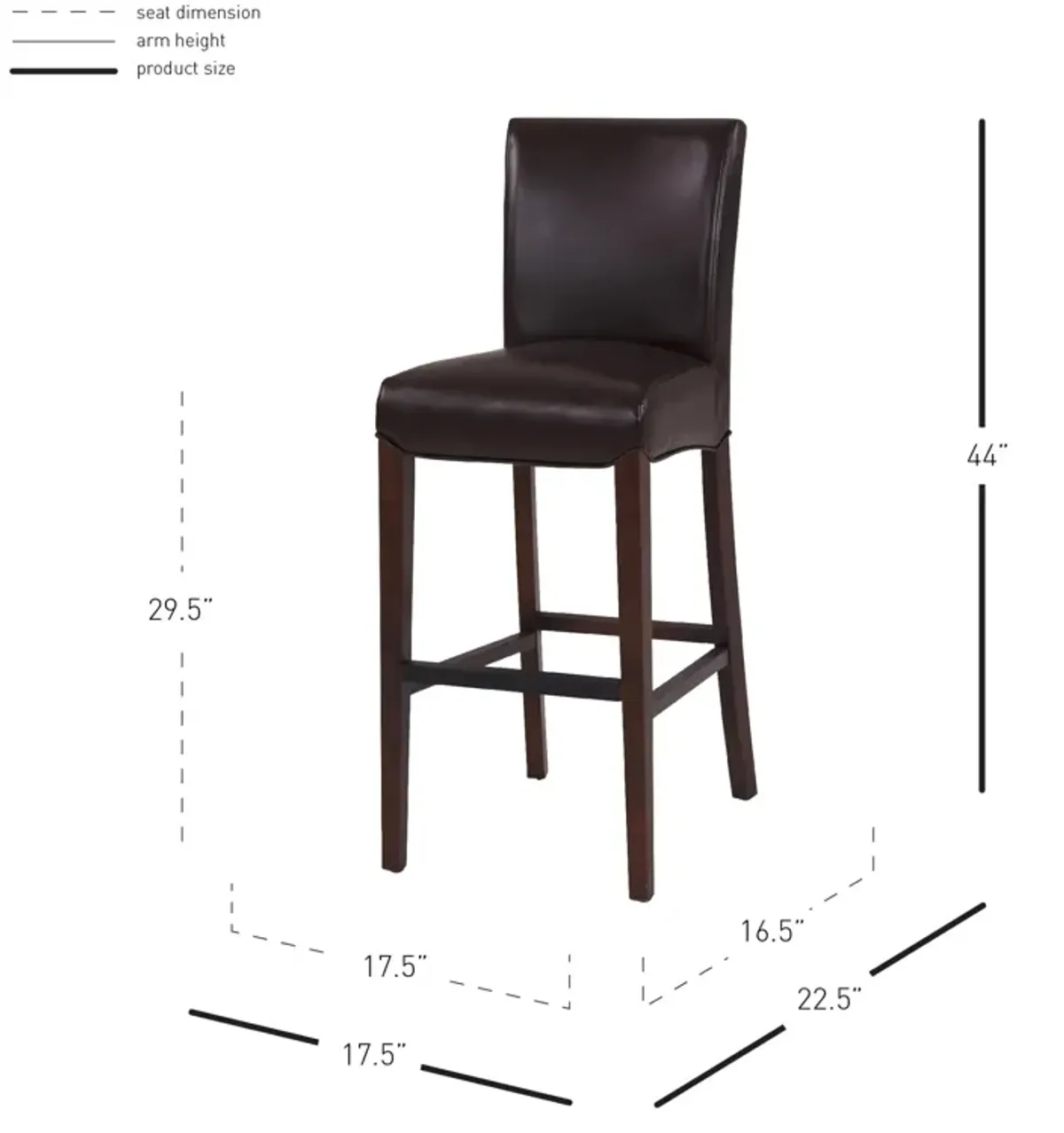 milton bonded leather bar stool, coffee bean