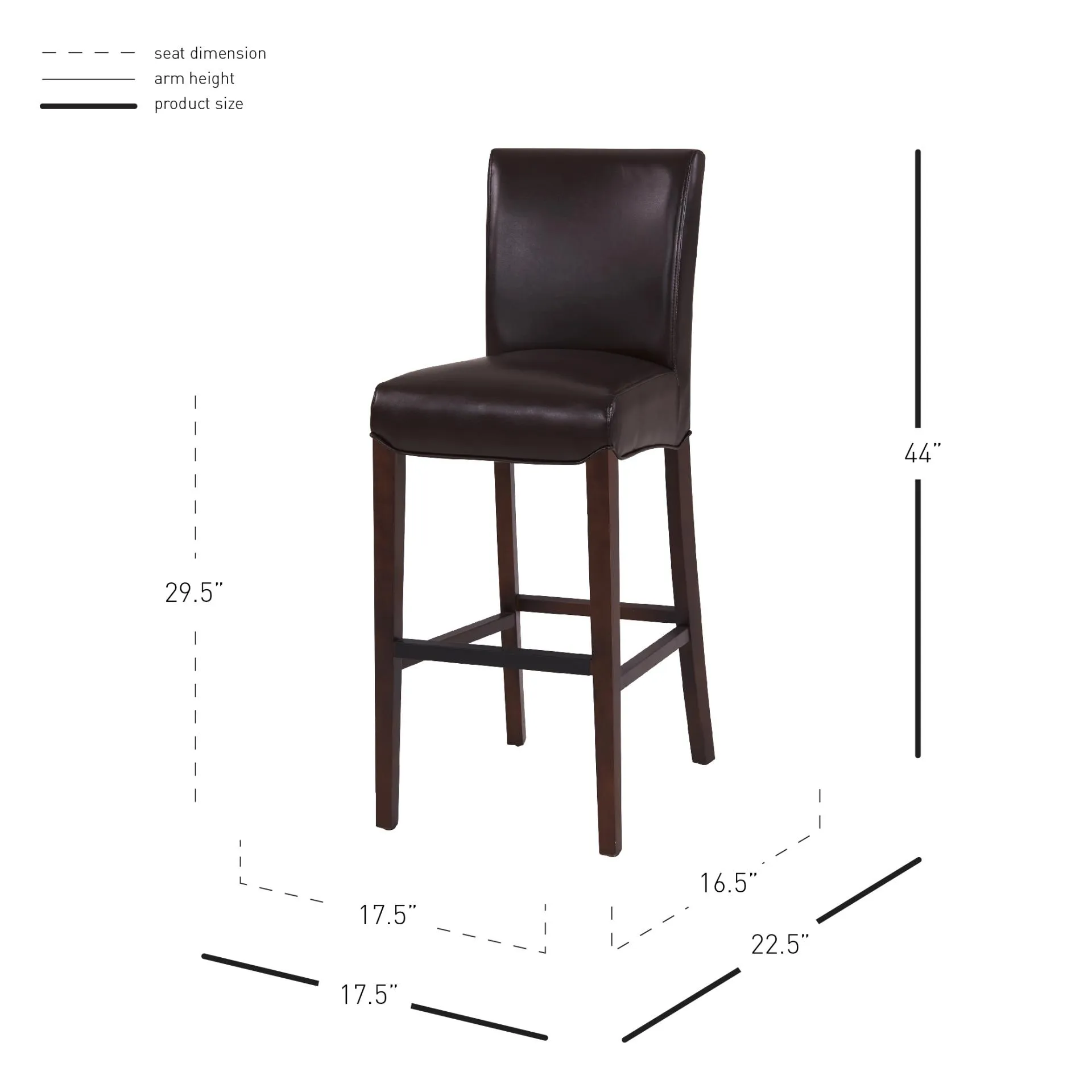 milton bonded leather bar stool, coffee bean