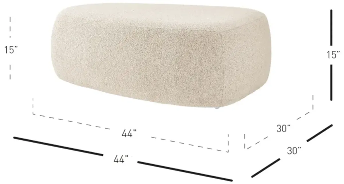 Carlese Fabric Big Ottoman, Palladian Beige