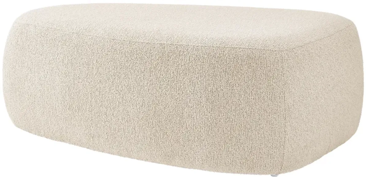 Carlese Fabric Big Ottoman, Palladian Beige