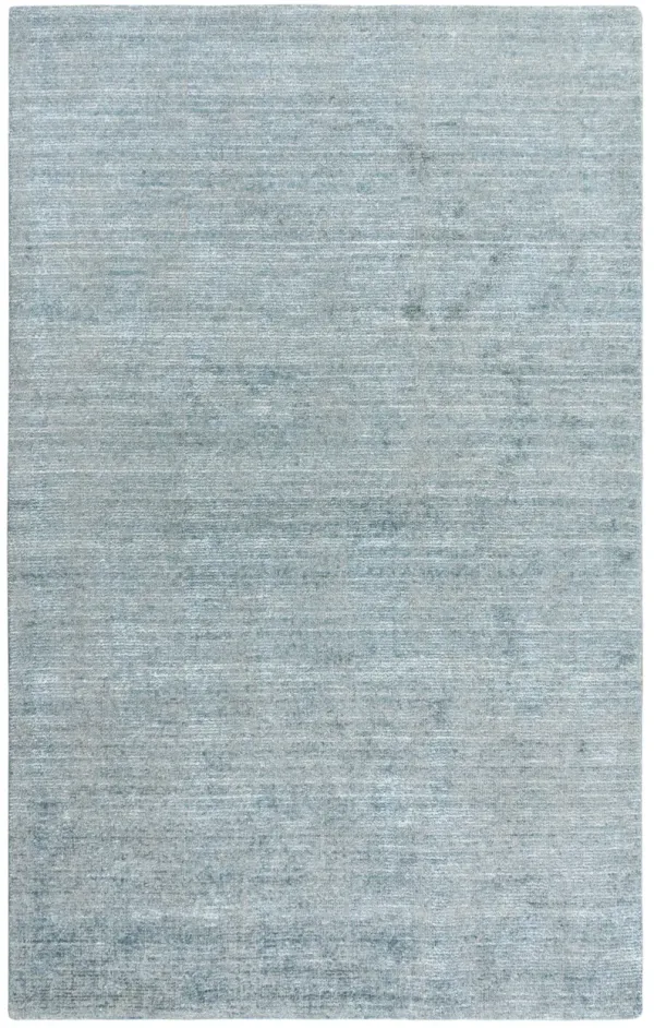 Grand Haven Aqua Solid Wool/Tencel 9'x12' Rectangle Rug