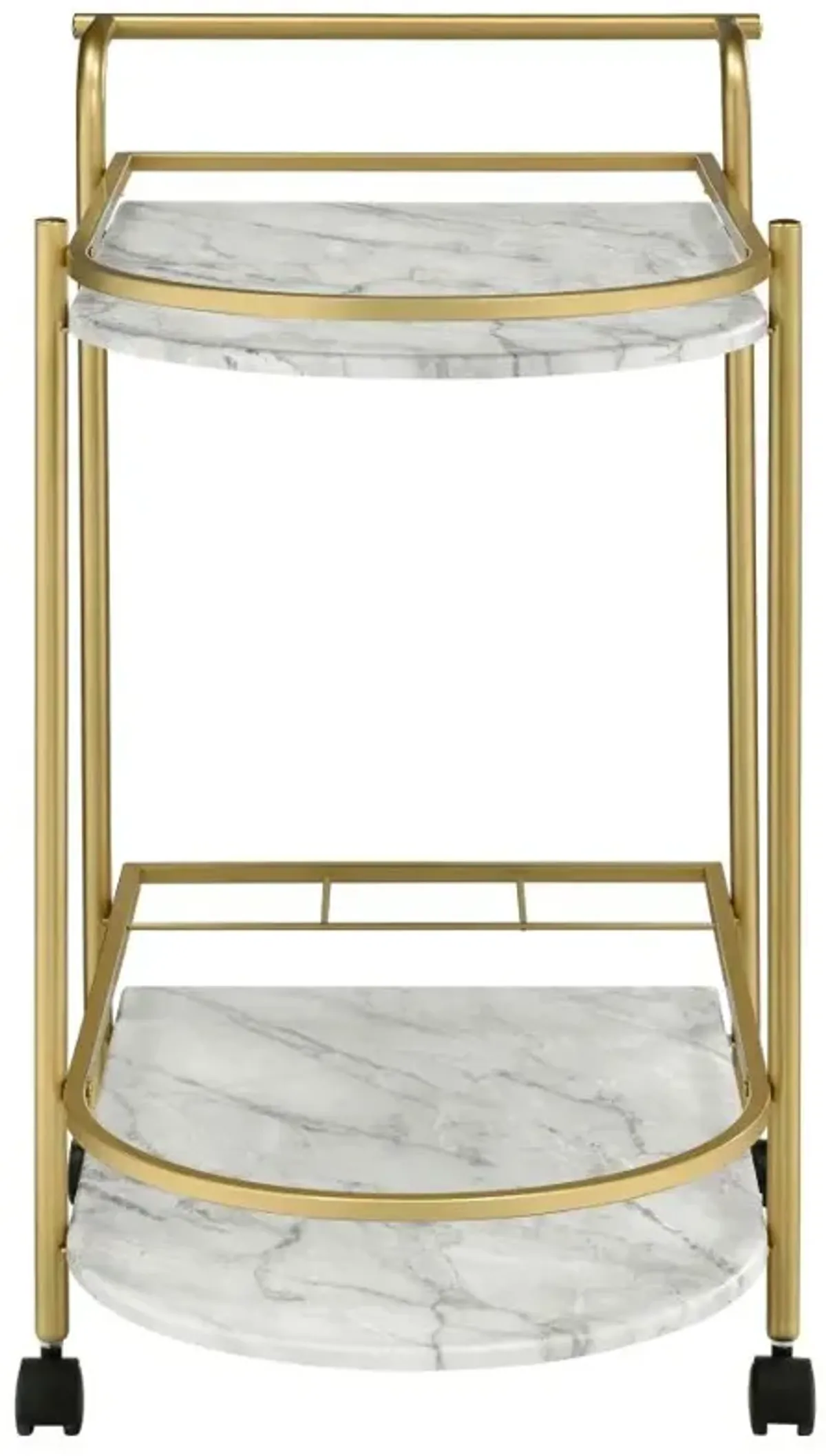 Desiree 2-tier Bar Cart with Casters Gold