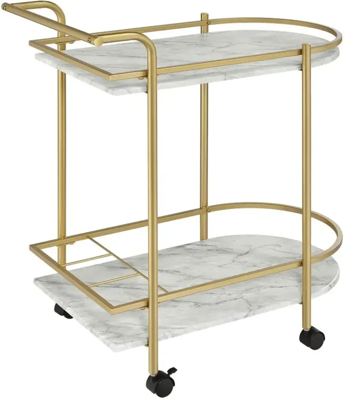 Desiree 2-tier Bar Cart with Casters Gold