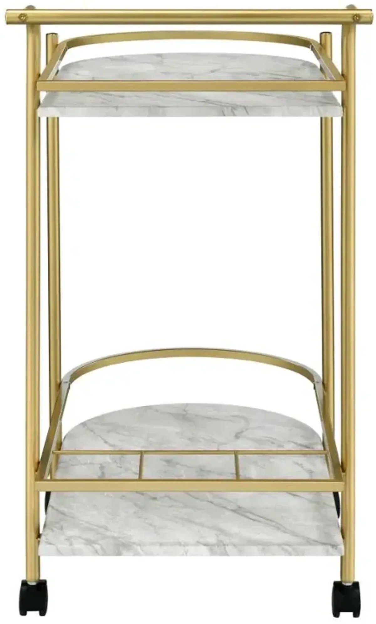 Desiree 2-tier Bar Cart with Casters Gold