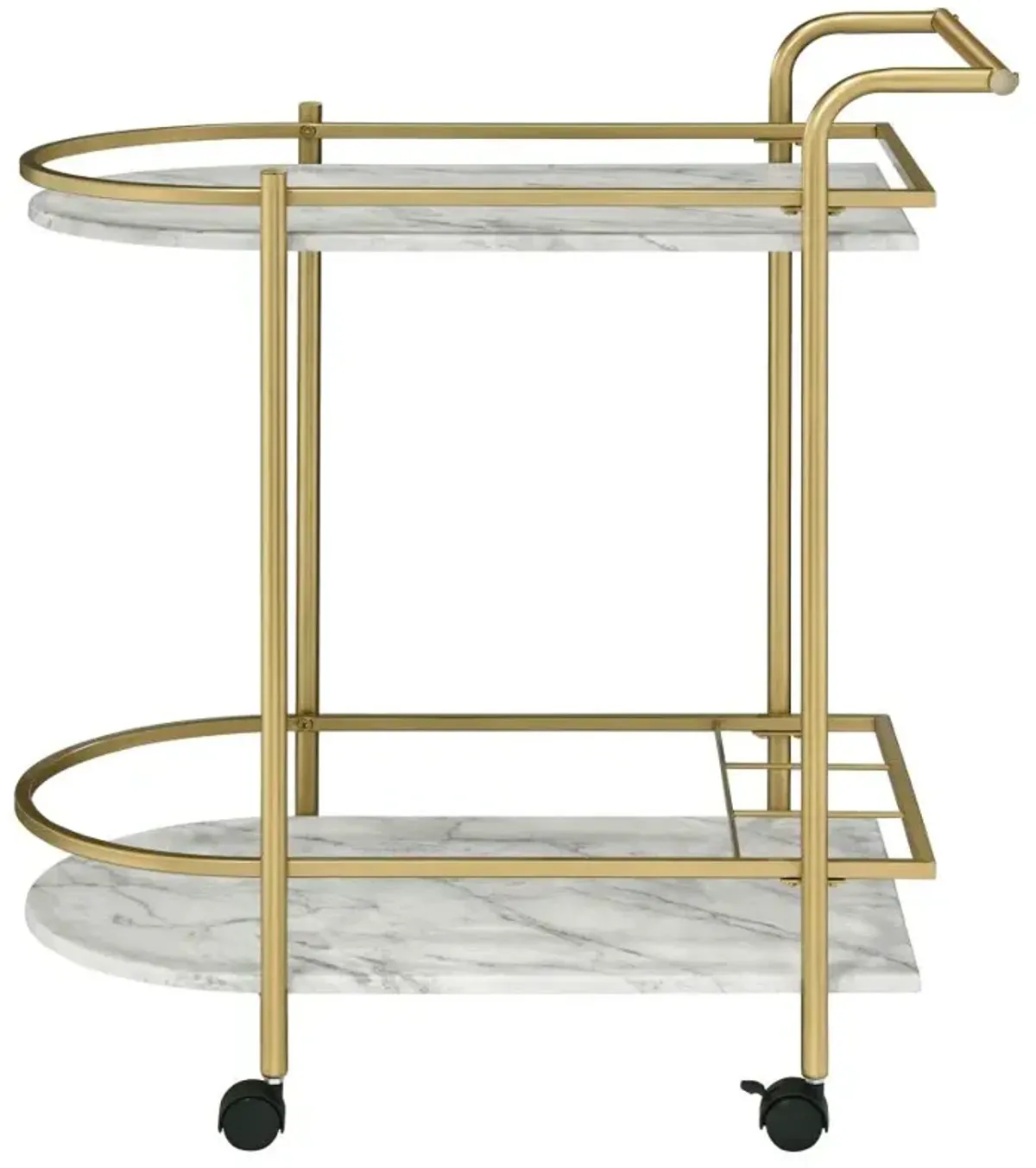 Desiree 2-tier Bar Cart with Casters Gold