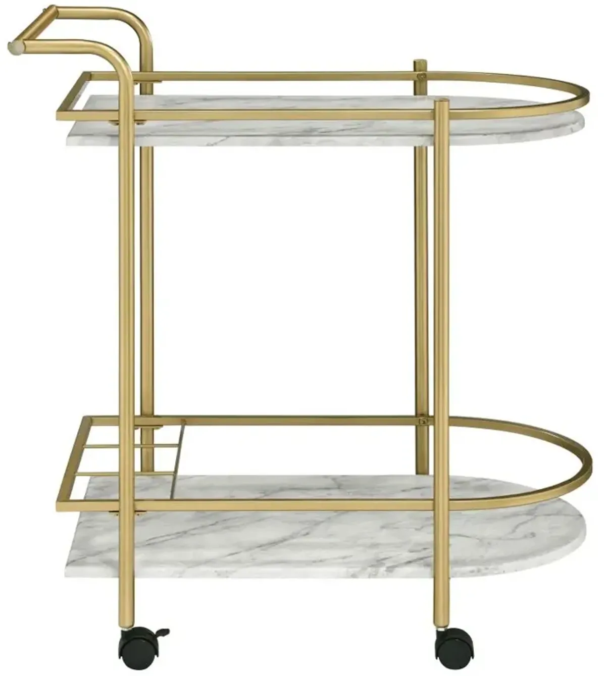 Desiree 2-tier Bar Cart with Casters Gold