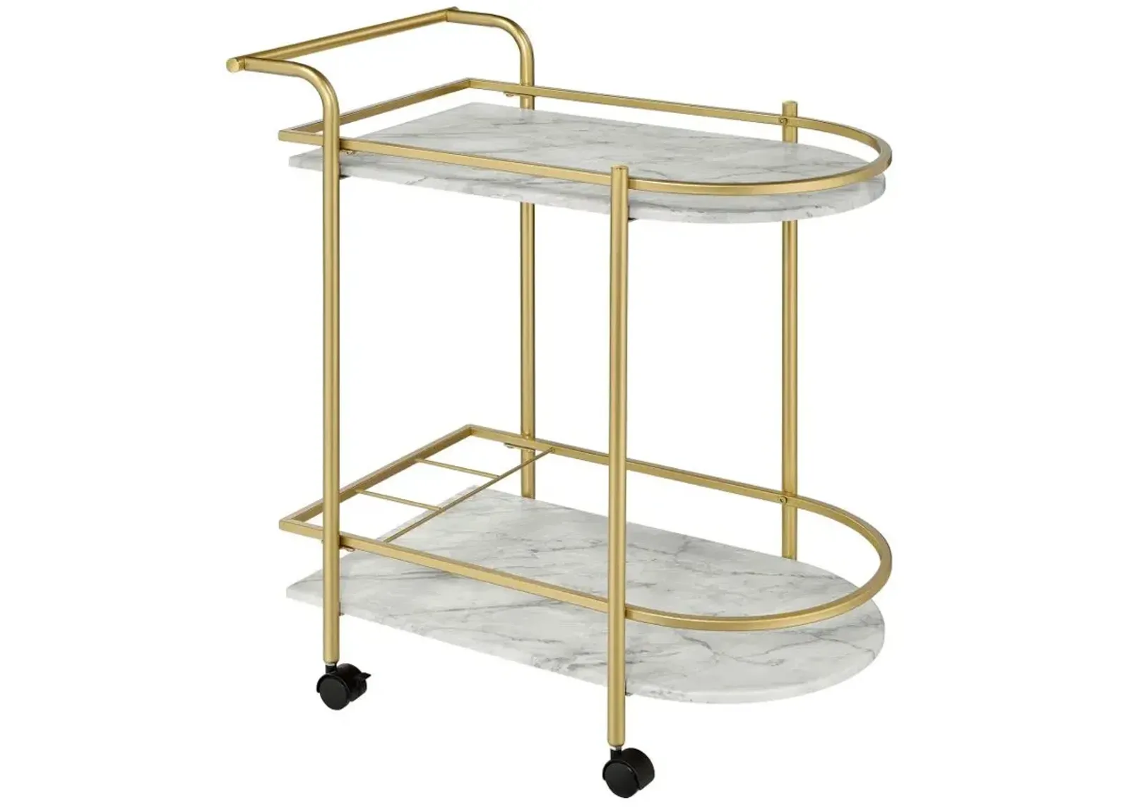 Desiree 2-tier Bar Cart with Casters Gold