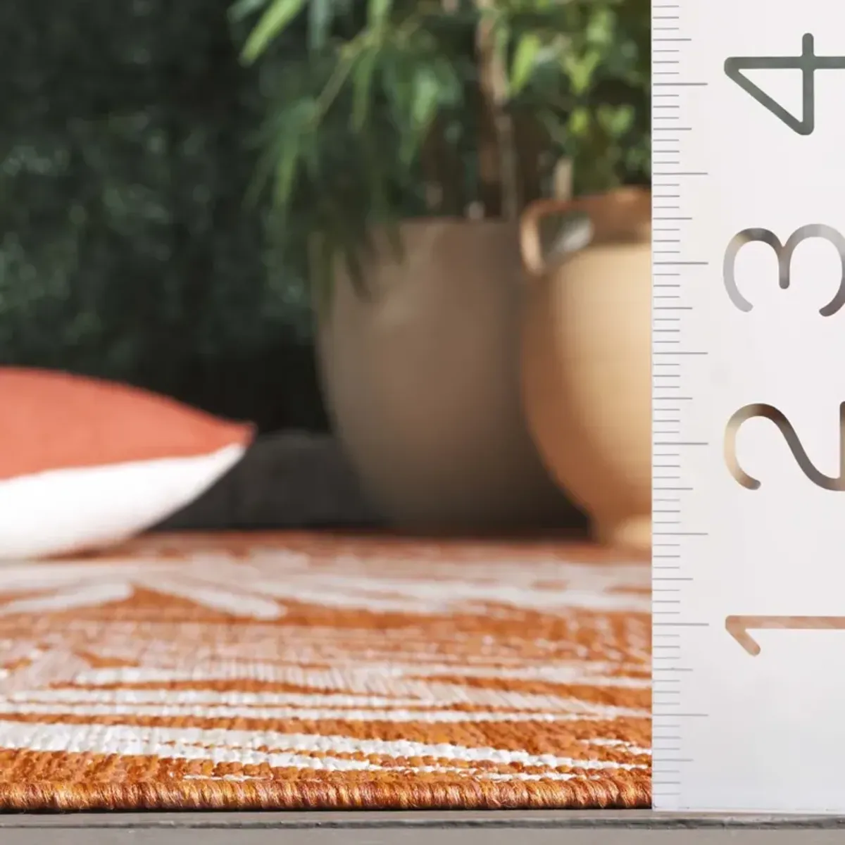BEACH HOUSE 264 ORANGE  2'-2' x 6' Runner Rug