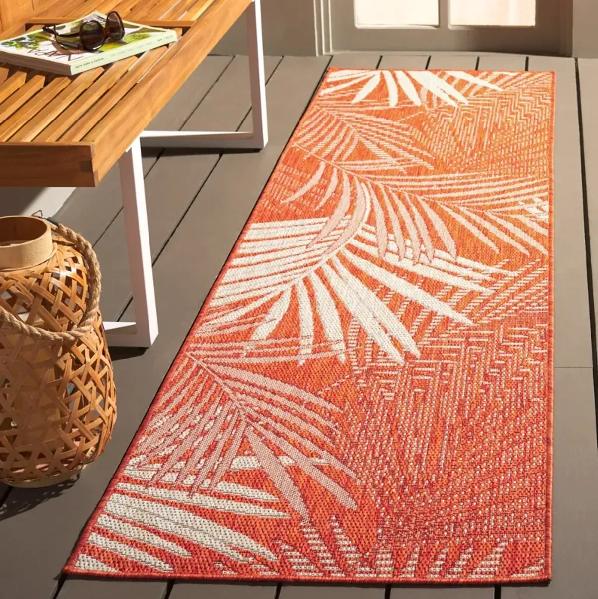 BEACH HOUSE 264 ORANGE  2'-2' x 6' Runner Rug