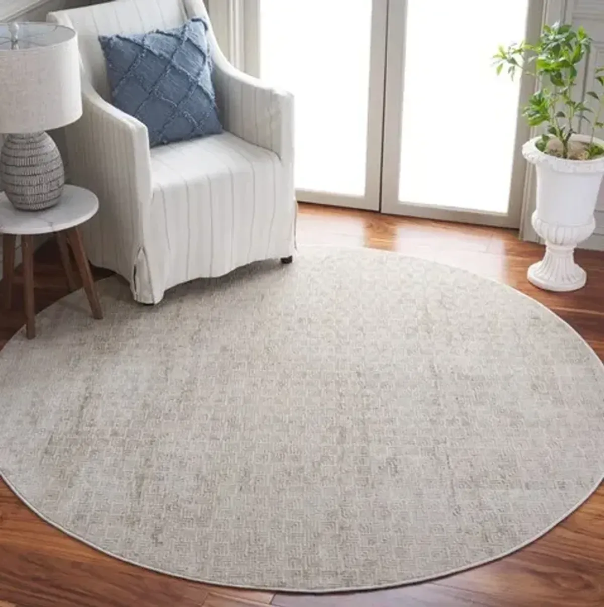 HANNA 110 Beige 6'-7' X 6'-7' Round Round Rug