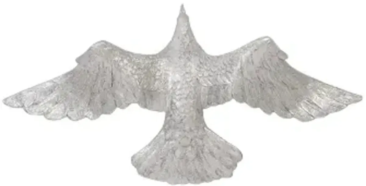 dove wall art, silver leaf