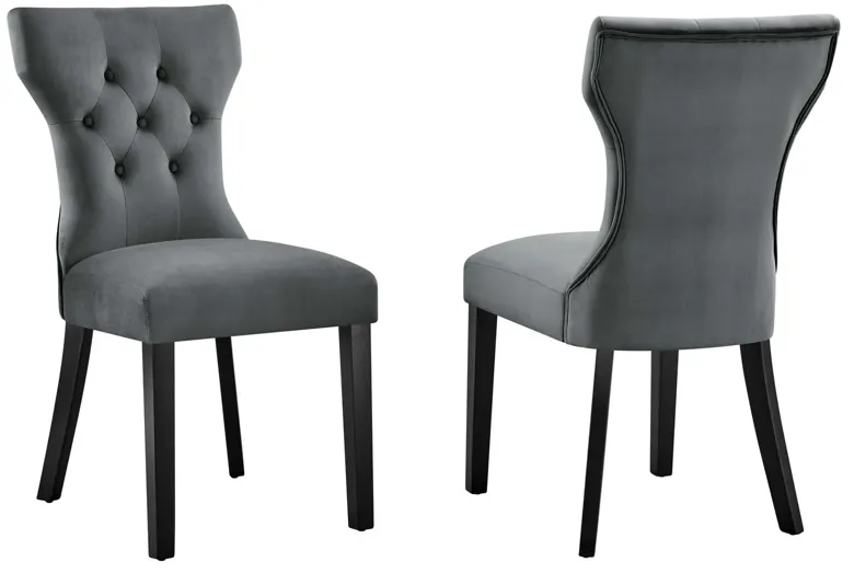 Silhouette Performance Velvet Dining Chairs - Set of 2