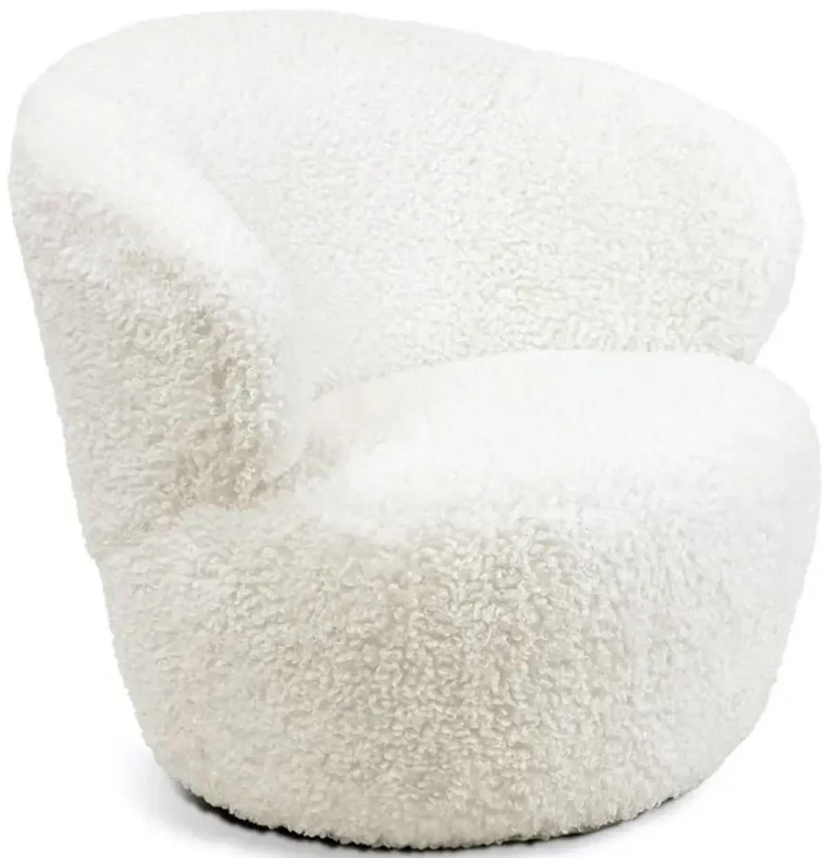 Myra Swivel Chair (Boucle Faux Wool)