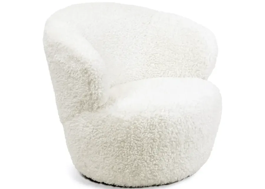 Myra Swivel Chair (Boucle Faux Wool)