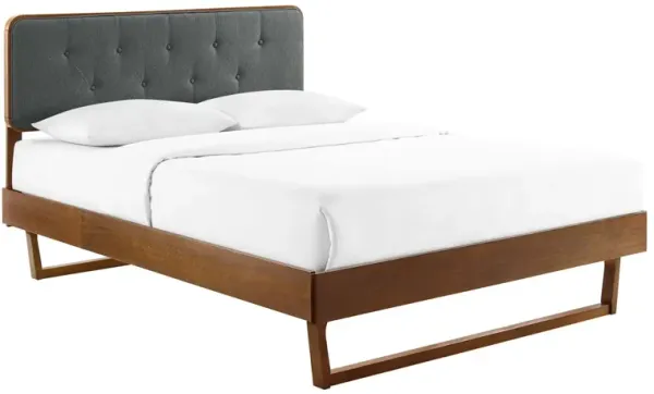 Bridgette Full Wood Platform Bed With Angular Frame