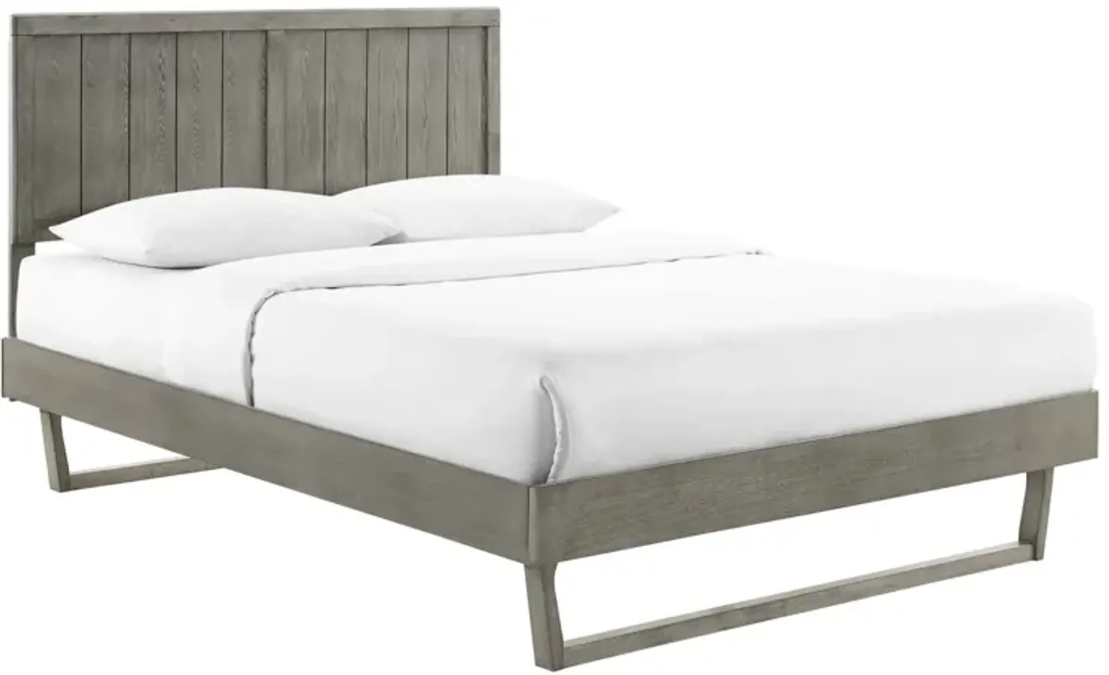 Alana Full Wood Platform Bed With Angular Frame