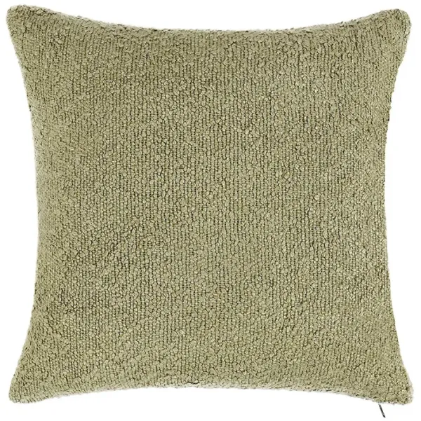 Sava 22" Cotton Blend Throw Pilow, Wheat Green