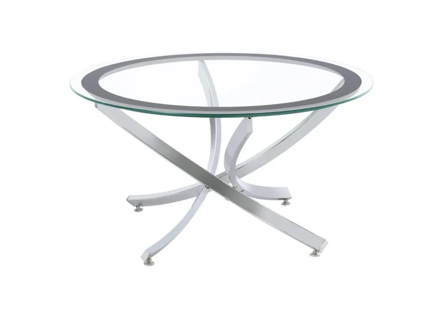 Brooke Glass Top Coffee Table Chrome and Black