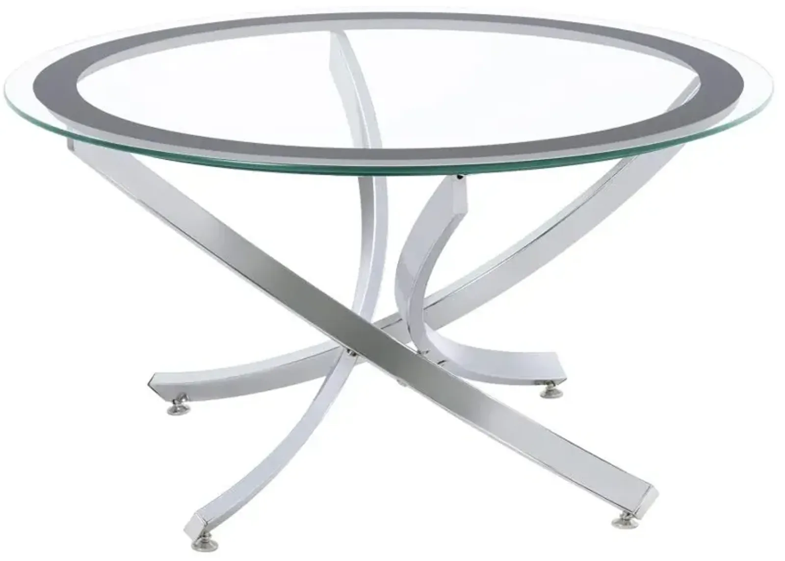 Brooke Glass Top Coffee Table Chrome and Black