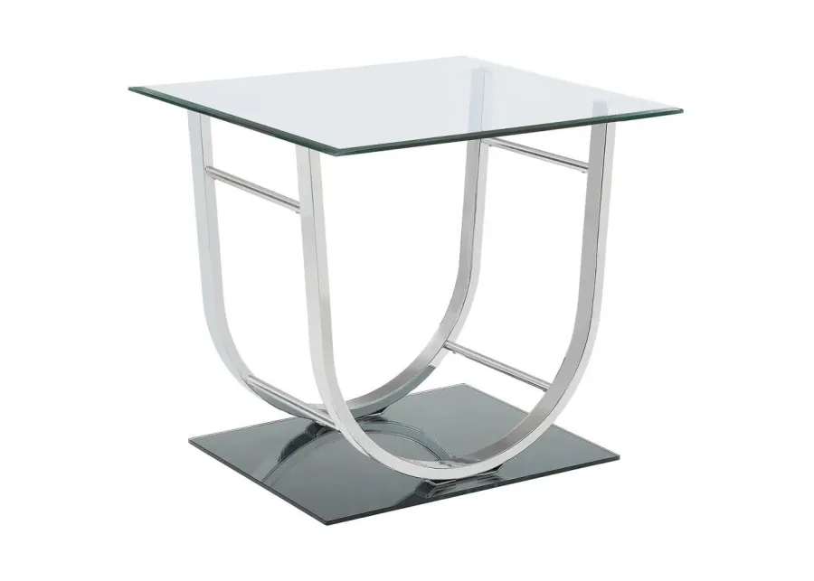 Danville U-shaped End Table Chrome