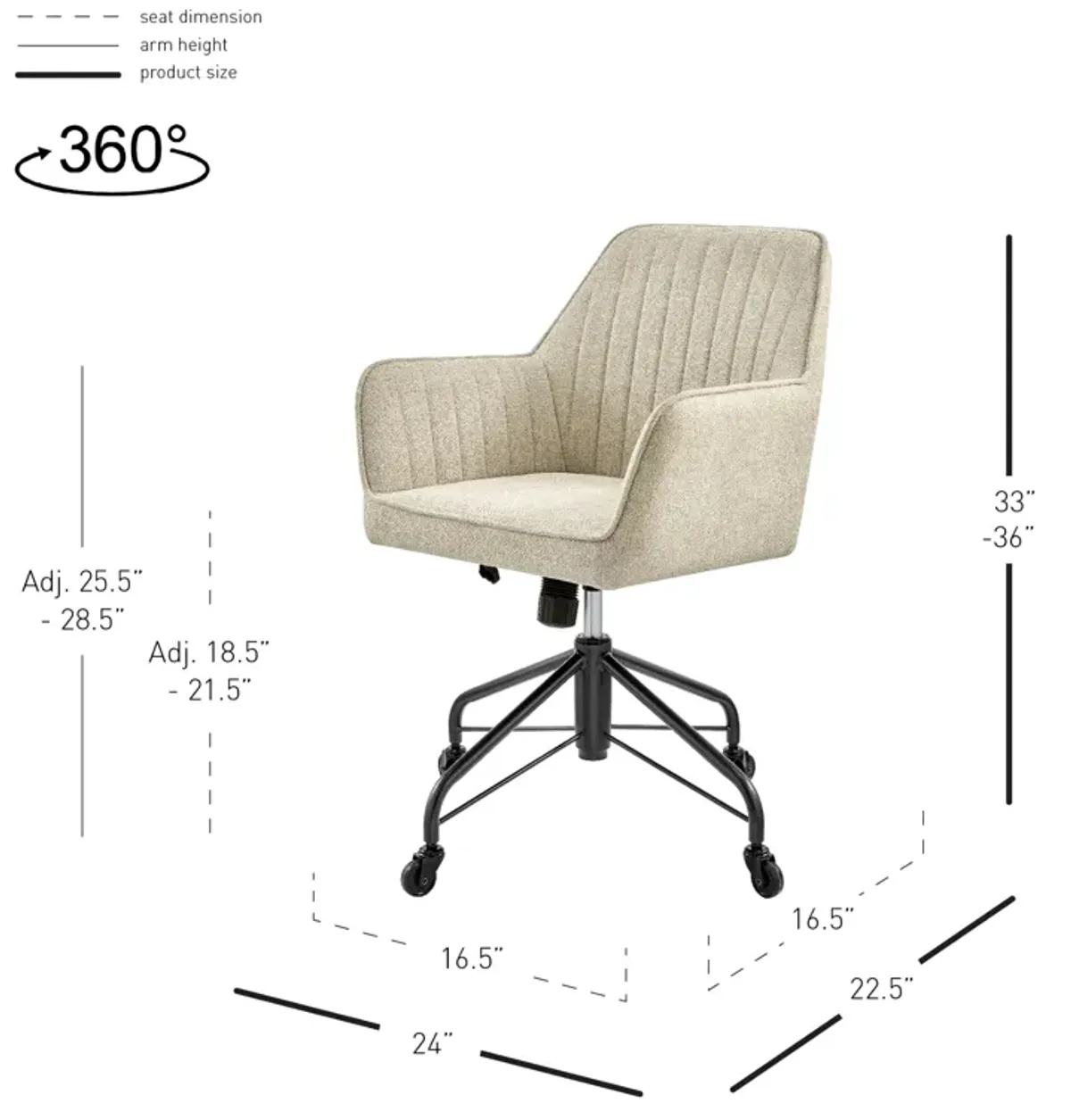 Thompson Swivel Office Arm Chair