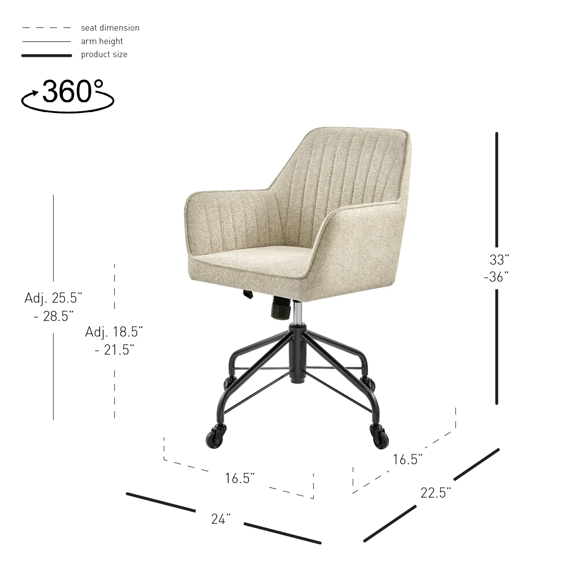 Thompson Swivel Office Arm Chair