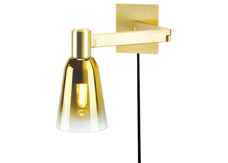 Audrey Swing Arm Wall Light - Satin Brass