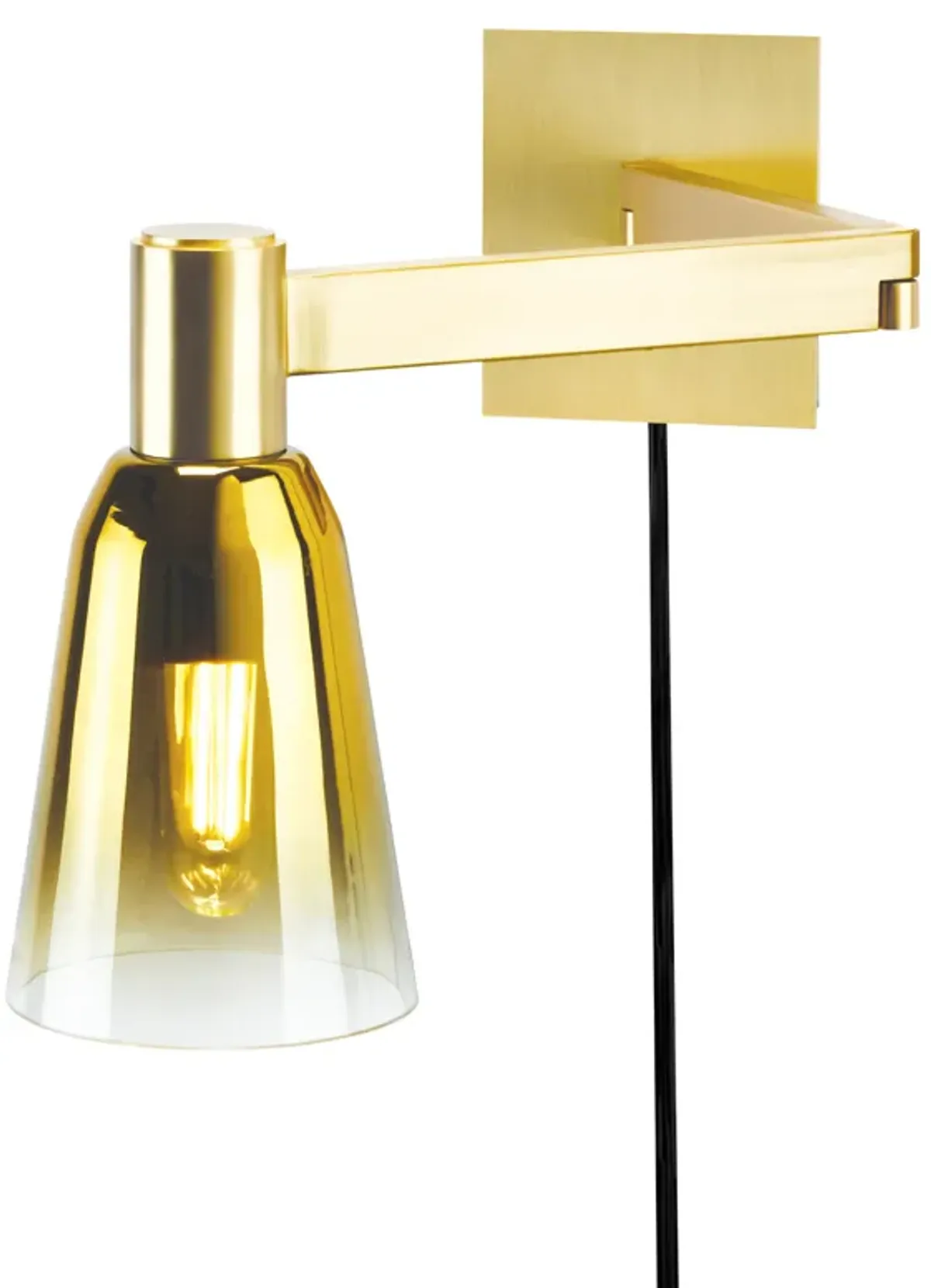 Audrey Swing Arm Wall Light - Satin Brass