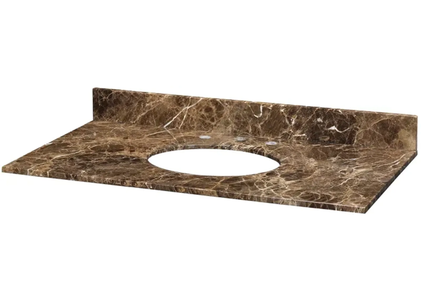 Stone Top - 49-inch for Oval Undermount Sink - Dark Emperador Marble