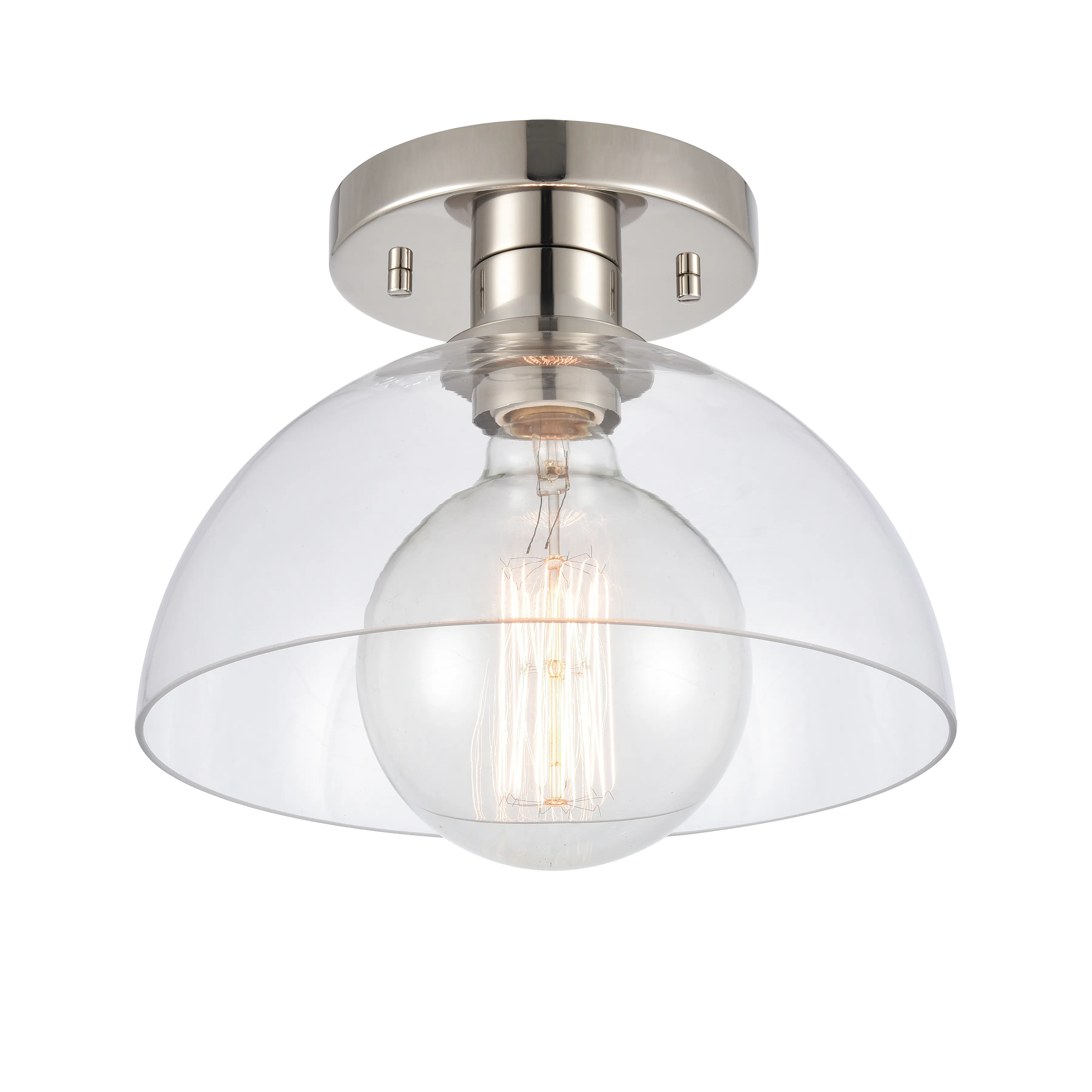 Julian 10'' Wide 1-Light Semi Flush Mount - Polished Nickel