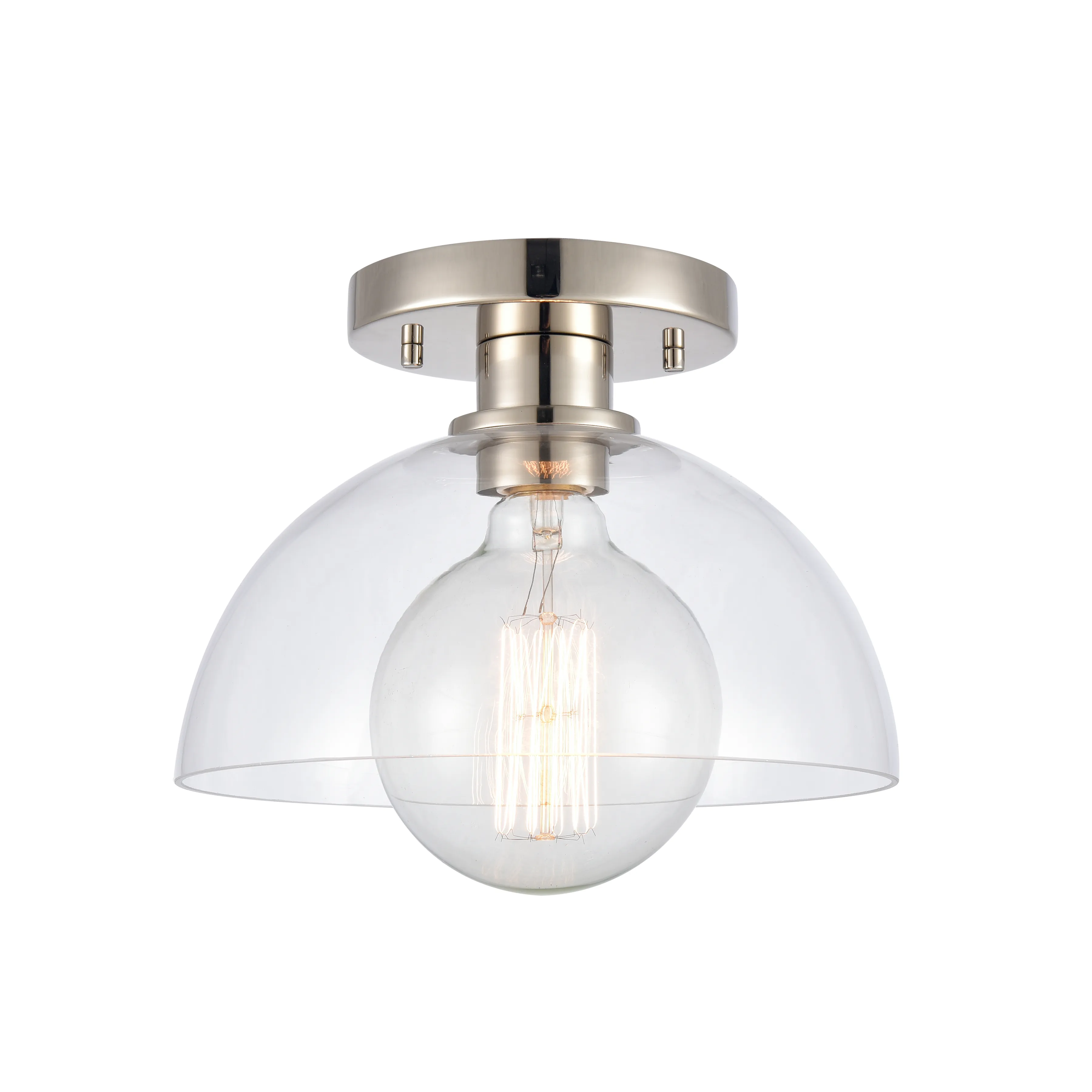 Julian 10'' Wide 1-Light Semi Flush Mount - Polished Nickel