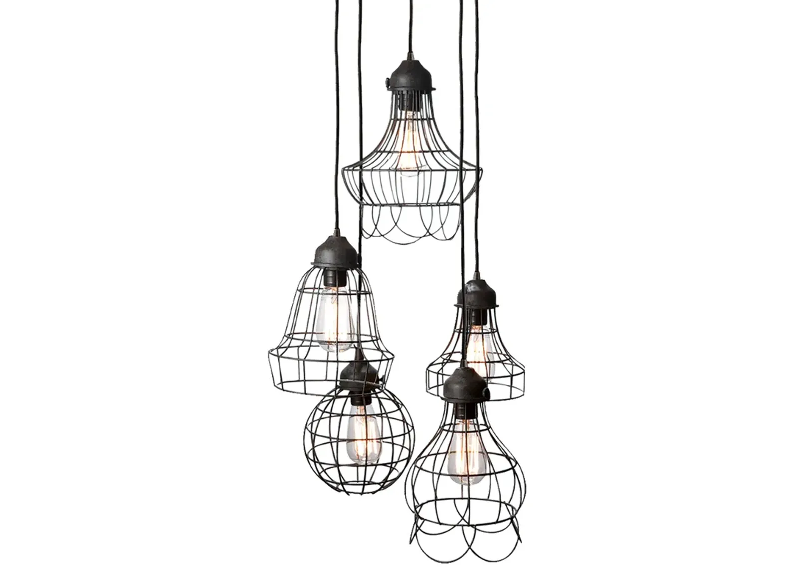 Wire 6" Wide 5-Light Multi Pendant - Oil Rubbed Bronze