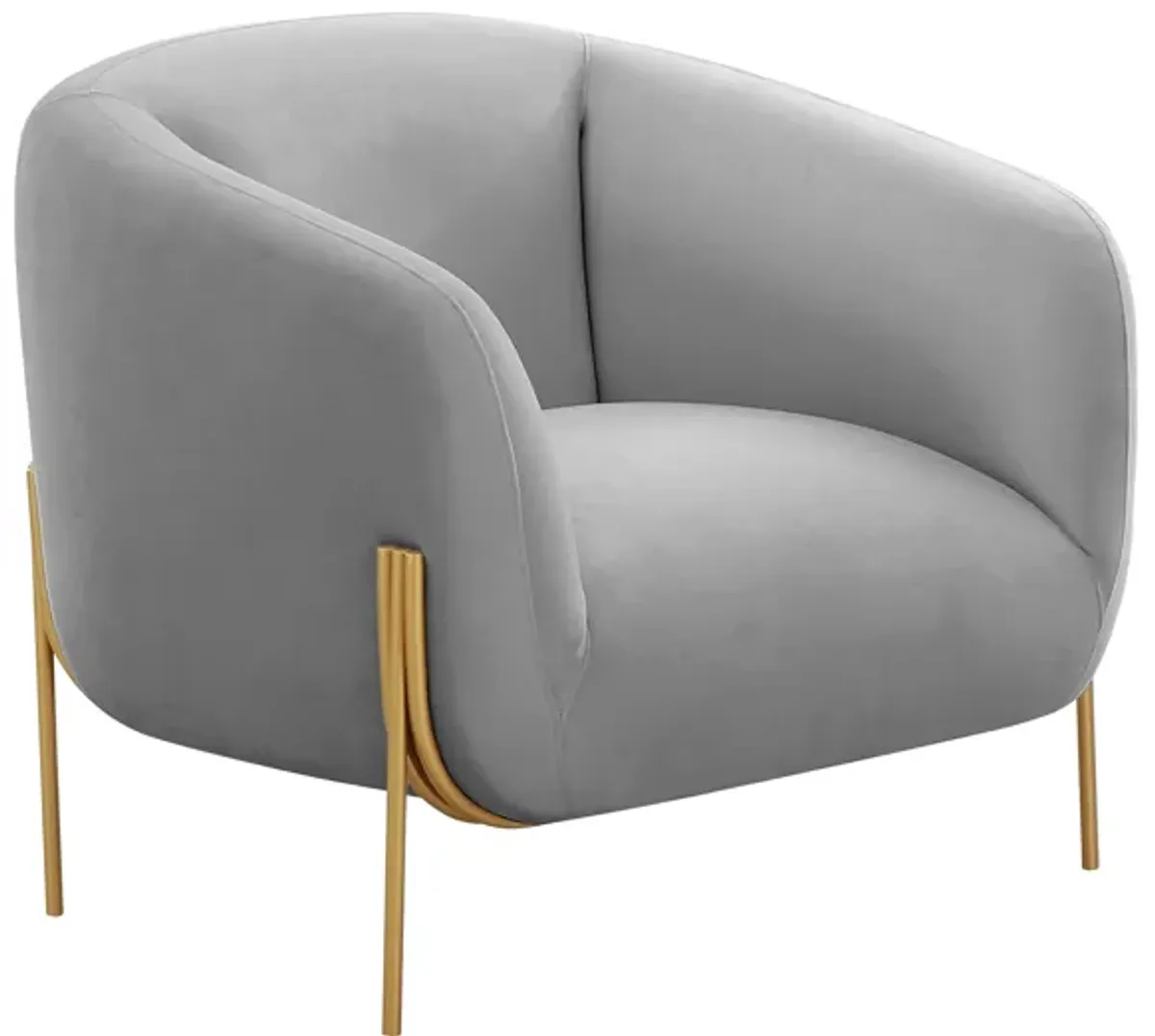 Kandra Grey Velvet Accent Chair